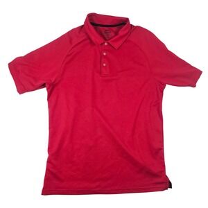 Slazenger Golf Mens Red Polo Shirt Large Short Sleeve Performance Textured Top